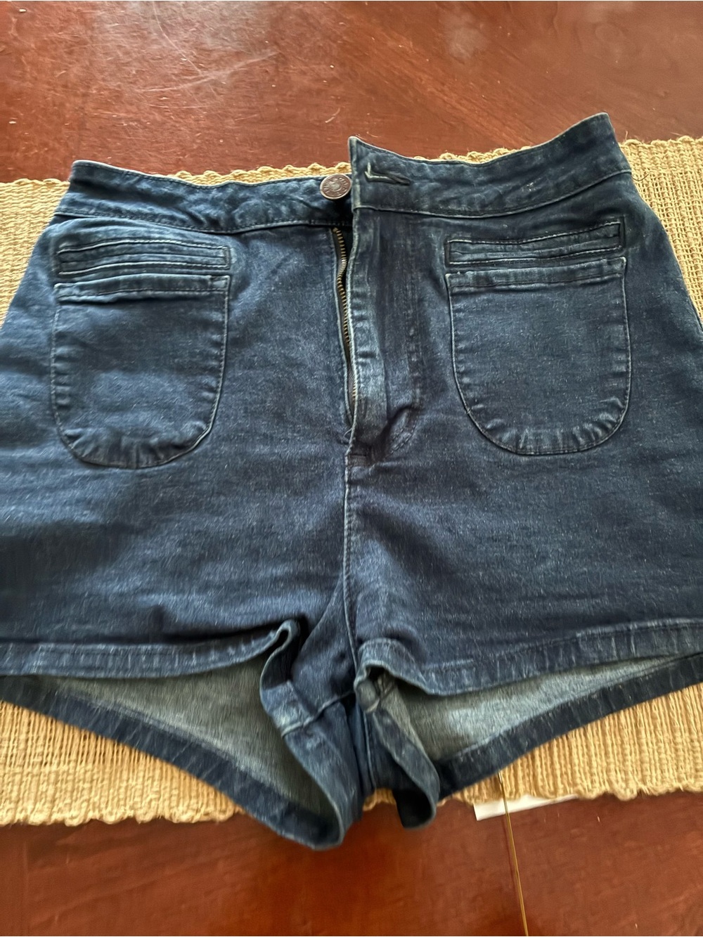 BDG Dark Blue High-Rise Denim Shorts